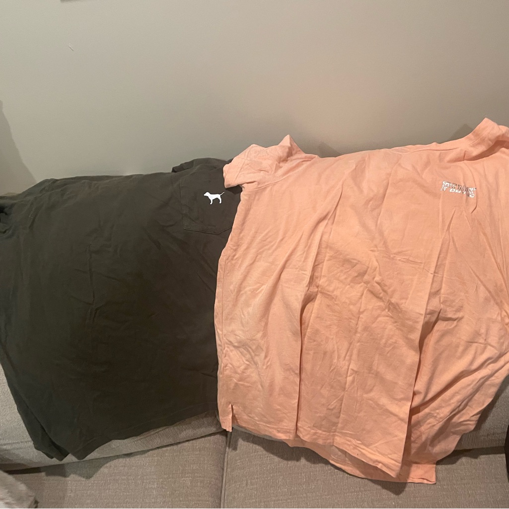 Pink Victoria's Secret Peach Short Sleeve Logo Tee